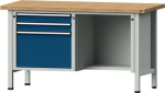 Workbench 3 drawers Floor recessed WxDxH 1500x700x890 mm Universal plate light grey/ gentian blue, ANKE 410 V