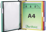 Wandhalter 5 Sichttafeln DIN A4 PVC-Folie farbig sort. m.Drahtrahmen Ku.-ummantelt