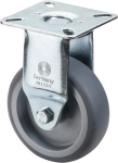 Bockrolle Gummirad Kugellager Ø 75 mm, H 103 mm, Platte 60x60 mm grau, Ku-Felge bis 60 kg A310.A80.075