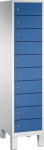 Compartimentkast voor 10 laptops HxBxD 1850x420x500 mm, met voeten gentiaanblauw