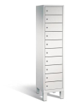 Compartimentkast voor 10 laptops HxBxD 1850x420x500 mm, met voeten lichtgrijs