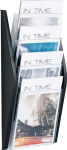 Brochurehouder HxBxD 540x280x80mm zwart 4 A4-compartimenten