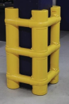Column and post protection yellow H 1000 mm modular, for posts 200-700 mm