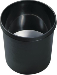 Afvalbak 12 l H270xØ260 mm met greeprand Kunststof, zwart, Helit