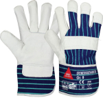Handschuhe, Winter Gr.9, Rindnarbenleder, natur/blau Bremerhaven-Winter