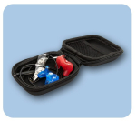 Gehörschutz-Otoplastiken Silikon VC SNR=27dB rot/blau transparent