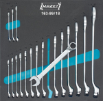 Combination spanner double outside SW 627 mm 18 pcs. chrome-plated Hazet 163-99/18