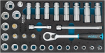 Dopsleutelset 3/8" SW 5-22 mm L=342x172 mm 33 st. Hazet 163-483/33