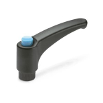 Klemhendel met ontgrendelingsknop, blauw GN 603-63-M6-DBL Elesa 233131-C5