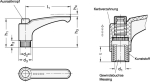 Clamping lever with release button, blue GN 603-63-M6-DBL Elesa 233131-C5
