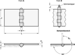 Hinge made of steel profile GN 1366-ST-60-30-A-BL