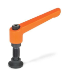 Adjustable clamping lever GN 306-63-M10-20-KD-OS Ball stud with thrust piece