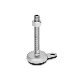 Levelling foot with mounting bracket GN 33-80-M20-125-B1-UK stainless steel