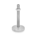 Adjustable foot with non-slip KU cap GN 339-29-M6-45-KR-NI stainless steel