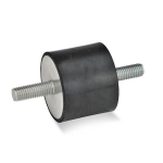 Gummipuffer mit 2 Schrauben GN 351-75-25-M12-SS-40 40 ±5 Shore A