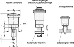 Locking bolt with click lock GN stainless steel