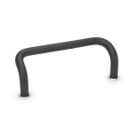 Angled bow handle GN 425.1-AL-12-250-SW Black coated aluminium