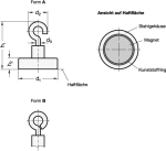 Haltemagnet GN 50.6-HF-16-A Scheibenform mit Haken