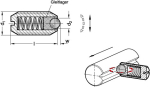 Spring-loaded thrust piece GN 615.8-M5-KN Stainless steel, ball bearing