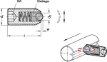 Spring-loaded thrust piece GN Stainless steel, ball bearing
