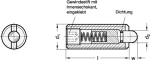 Spring-loaded thrust piece GN 616.1-M8-S Bolt sealed