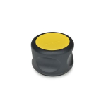 Drehknopf mit Edelstahlbuchse GN 624.5-50-K6-DGB Deckel gelb, Softline