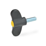 Flügelschraube GN 633-48-M8-25-DGB Abdeckkappe gelb