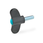 Flügelschraube GN 633-63-M10-20-DBL Abdeckkappe blau