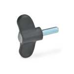 Flügelschraube GN 633-63-M8-40-DGR Abdeckkappe grau