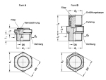 Aeration & ventilation filter GN 884-G1/8-A-MS brass