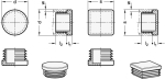 End plug for square tube GN 991-V40-GR grey