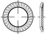 Schnorr disc type VS, for cl. 8.8/10.9 10x16x1.5 mm, raw with locking teeth