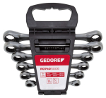 Doppelringratschenschlüsselsatz, gerade SW8-19 mm 6-teilig Gedore RED R07405006