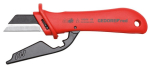 Kabelmes, VDE, beschermende handgreep L=45 mm Mes 185 mm, 2K handgreep Gedore ROOD R93220128
