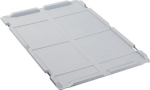 Scharnierdeckel für Transportkästen LxB 600x400 mm grau, PP, Allit