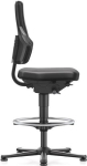 Nexxit bureaudraaistoel H 570-820 mm Handgrepen grijs Vloerglijders, voetring, zwart kunstleer