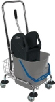 Schoonmaakwagen Emmer 1x27 l, pers, opbergmand Stalen buis, Sprintus