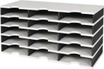 Sortierablage 15 Fächer, HxBxT 363x723x331 mm Polystyrol, grau/schwarz