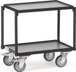 Tafelwagen met 2 legplanken Laadoppervlak 604x405 mm, max. 250 kg Met TPE-banden, Fetra 13540/7016