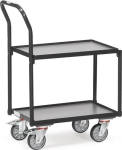 Tafelwagen met 2 legplanken Laadoppervlak 604x405 mm, max. 250 kg Met TPE-banden, Fetra 135400/7016