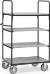 Etagewagen, 4 legborden LxBxH 1169x709x1800 mm TPE-banden, Fetra 8302/7016