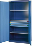 Schwerlastschrank H1950xB1100xT620mm taubenblau NCS/hellblau NCS 3 Fbd.