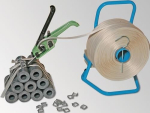 Omsnoeringsset voor PE-draadstructuurband Tape L850xB16mm met draagbare dispenser Rd spanner