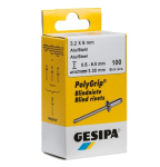 Blindklinknagel aluminium/staal FRK 4,8x10 mm K16 Klembereik 0,5-6,5 mm Gesipa PolyGrip, Verpakking=25 stuks