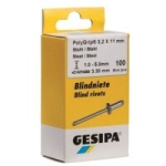 Blindklinknagel koper/brons FRK 4x12 mm / klembereik 6,5-8,5 Gesipa, verpakking=50 stuks