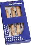 Schraubendrehersatz Schlitz PZD 5 tlg. Rundkl. 6-KT.-Ansatz Holzheft Promat 827117