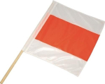 Warning flag L.500xW.500mm Polyester with wooden handle