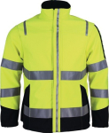 Zacht shell jack met hoge zichtbaarheid Multinorm Maat XXXL geel/navy blauw