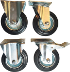 Castor & wheel set, 4-piece 2 swivel castors and 2 fixed castors Suitable for workshop trolleys, Promat