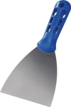 Schilderspatel B=100 mm hoogglans gepolijst Kunststof plat ovaal, blauw, roestvrij staal